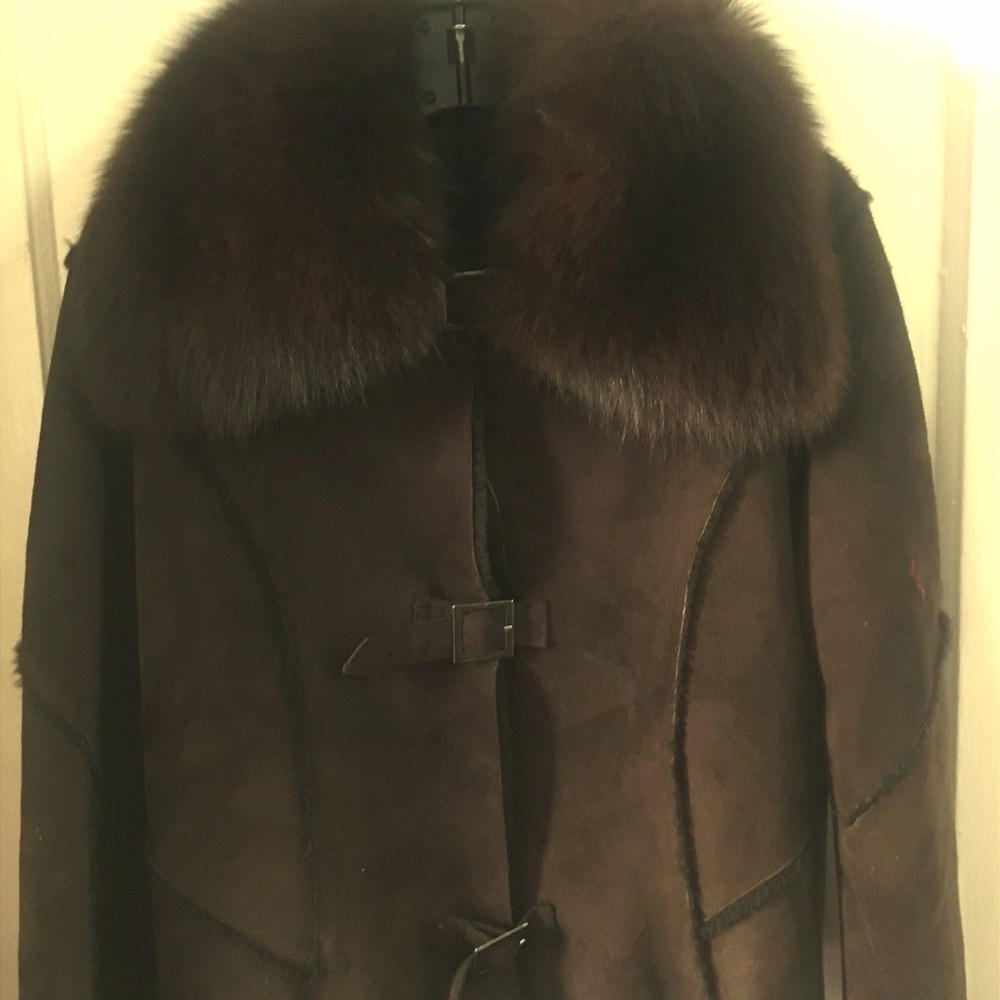 Spanish Merino sheepskin jacket with Fox Collar